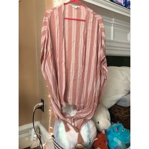 thin open cardigan with tassels